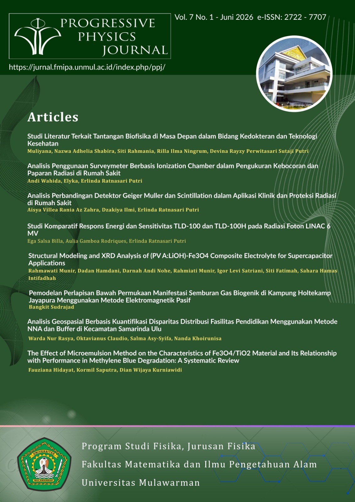 					View Vol. 7 No. 1 (2026): Progressive Physics Journal
				